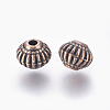 Tibetan Style Alloy Bicone Beads X-TIBEB-7692-R-NR-2