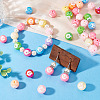 30Pcs Sports UV Plating Opaque Acrylic Beads PACR-TA0001-29-7