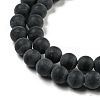 Grade A Natural Black Agate Beads Strands G447-2-3