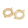 Brass Micro Pave Clear Cubic Zirconia Connector Charms CU-CBA4579-11G-3