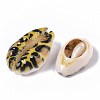 Printed Natural Cowrie Shell Beads X-SSHEL-R047-01-B06-3