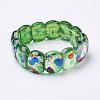 Handmade Millefiori Lampwork Beaded Stretch Bracelets BJEW-G530-01-2