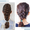 3Pcs 3 Styles Rubber & Synthetic Turquoise Elastic Hair Accessories AJEW-CY0001-75-5