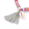 Tassels Charm Stretch Bracelets BJEW-JB05080-05-3