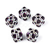 Polymer Clay Rhinestone Beads with Square Acrylic CLAY-T022-03C-1