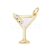 Brass Pave Cubic Zirconia 
Pendants KK-U062-55G-03-1