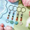 Natural & Synthetic Mixed Gemstone Keychains KEYC-JKC00760-5