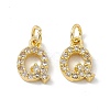 Real 18K Gold Plated Brass Micro Pave Clear Cubic Zirconia Charms KK-E068-VB452-Q-2