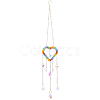 1Pc Colorful Glass Beaded Woven Net Suncatchers AJEW-CY0001-95A-1