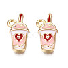 Eco-Friendly Zinc Alloy Milkshake Pendants X-ENAM-R051-16-03G-NR-2