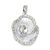 Brass Micro Pave Clear Cubic Zirconia Pendant Cabochon Settings KK-G556-06P-1