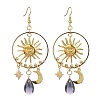 Sun & Moon & Star Alloy Chandelier Earrings EJEW-TA00329-1