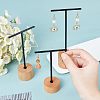 T Bar Iron & Wood Earring Displays Sets EDIS-WH0016-02-3