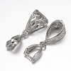 Filigree Rack Plating Brass Pendant Pinch Bails X1-KK-L102-12P-1