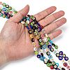 Flat Round Handmade Millefiori Glass Beads LK-R004-53-4