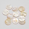 Dyed Natural Flat Round Shell Pendant X-SHEL-P003-04E-1