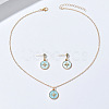Zinc Alloy Crystal Rhinestone & Acrylic Pendant Necklaces & Stud Dangle Earrings Sets WGD1CBB-04-1