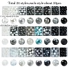 24 Style Glass Beads GLAA-YW0001-51-2