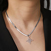 Witch Knot 304 Stainless Steel Hollow Pendant Necklaces for Women FS-WGCB0A9-06-1