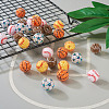 30Pcs 5 Style Basketball & Football & Baseball Pattern Resin Rhinestone Beads RESI-TA0001-77-5