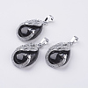 Natural Dyed & Heated Black Agate Pendants G-E442-04E-1
