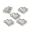 304 Stainless Steel Corrugated Heart Links Connector Charms STAS-D211-14D-P-1