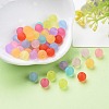 6mm Mixed Transparent Round Frosted Acrylic Ball Bead X-FACR-R021-6mm-M-3