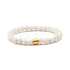 2Pcs 2 Style Natural Lava Rock(Dyed) Round Beaded Stretch Bracelets Set with Column Synthetic Hematite BJEW-JB07578-7