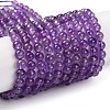 Natural Amethyst Round Bead Strands G-M212-4mm-01B-1