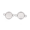 201 Stainless Steel Cabochon Connector Settings X-STAS-F191-15S-D-3