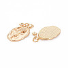 Brass Light Rose Rhinestone Pendants LS-KK-S364-218-2