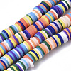 Handmade Polymer Clay Beads Strands X-CLAY-R089-6mm-084-1