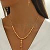 Elegant Vintage Brass Tassel Dangle Earrings & Pendant Necklace Sets for Women MN4192-2