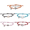 Natural Cowrie Shell & Tree & Turtle & Wave Link Bracelets Set BJEW-SW00030-7