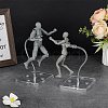Assembled Rectangle PS Plastic Action Figure Display Stands with Adjustable Iron Support Arm ODIS-WH0100-12B-4
