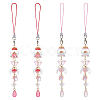 4Pcs 2 Style Acrylic & Glass Mobile Straps HJEW-WR00023-1