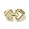 Brass Micro Pave Cubic Zirconia Open Cuff Ring RJEW-K256-56G-2