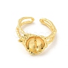 Brass Cup Peg Open Cuff Ring Settings KK-G518-10G-03-2
