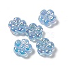UV Plating Rainbow Iridescent Acrylic Flower Beads PACR-M003-10-4