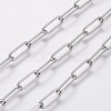 Tarnish Resistant 3.28 Feet Handmade 304 Stainless Steel Paperclip Chains X-STAS-F230-15P-1