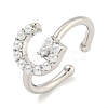 Rack Plating Brass Open Cuff Rings for Women RJEW-F162-01P-G-1