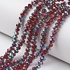 Electroplate Transparent Glass Beads Strands EGLA-A034-T8mm-Q06-1
