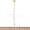 Adjustable 304 Stainless Steel Natural Pearl Rice Link Chain Lariat Y Tassel Necklaces for Women NJEW-JN06148-4