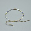 Adjustable Natural Pyrite Braided Bead Bracelets BJEW-F391-A06-4