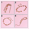 6Pcs 304 Stainless Steel Enamel Red Cherry Link Chain Bracelet Making AJEW-BM00004-6