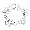 80Pcs 8 Styles Tibetan Style Toggle Clasps TIBEB-CJ0001-28-3