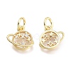 Brass Micro Pave Cubic Zirconia Pendants KK-P187-06G-2