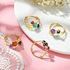 4Pcs 4 Style Natural Mixed Gemstone Braided Bead Finger Rings Set RJEW-TA00083-5