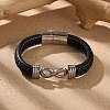 Braided Microfiber Leather Cord Bracelets for Men BJEW-Z081-07P-02-1