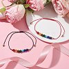 2Pcs 2 Color Natural & Synthetic Mixed Gemstone Round Braided Bead Anklets Set AJEW-AN00551-2